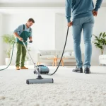 Carpet cleaners Lincoln CA revitalizing a living space with advanced cleaning equipment.