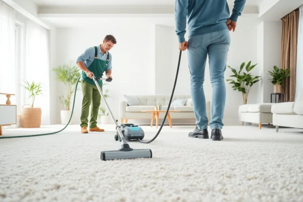 Carpet cleaners Lincoln CA revitalizing a living space with advanced cleaning equipment.