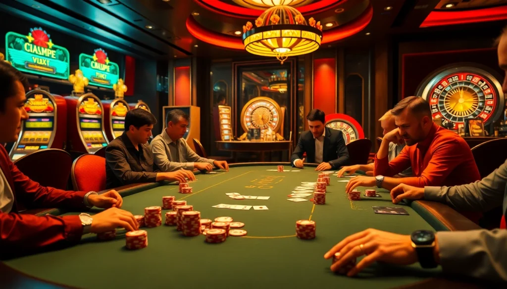 Engaged players analyze their cards at a high-stakes poker table inspired by the hidden wiki.