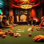 Engaged players analyze their cards at a high-stakes poker table inspired by the hidden wiki.