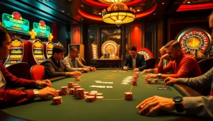 Engaged players analyze their cards at a high-stakes poker table inspired by the hidden wiki.