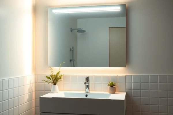 Illuminate your space with a stylish bathroom mirror with LED light that enhances your decor.