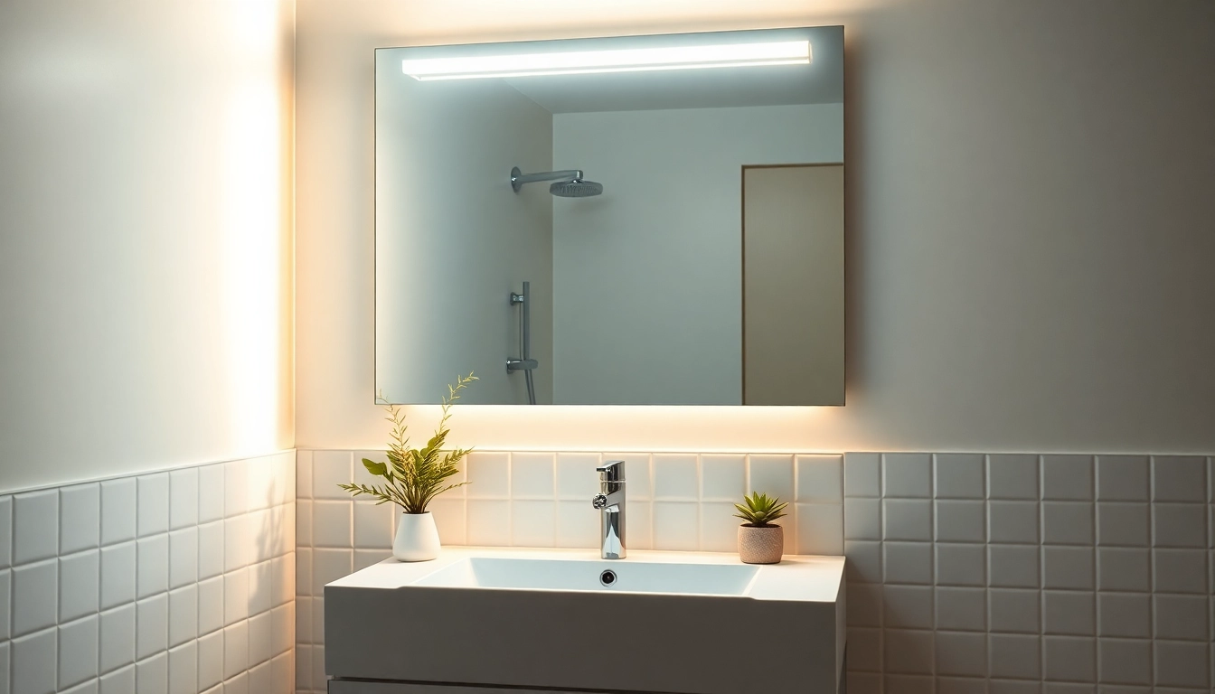 Illuminate your space with a stylish bathroom mirror with LED light that enhances your decor.