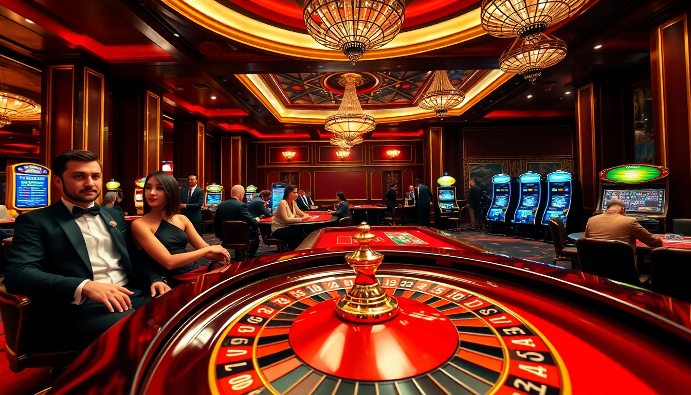 Players engaging with NK88 poker chips at an upscale casino table, showcasing excitement and luxury.