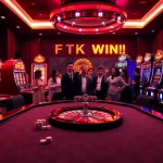 NK88 win scene showcasing players celebrating at a lively casino table with exciting games.