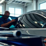 Enhancing comfort and style with window tinting Cleveland TN in a modern car shop.