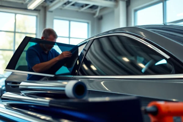 Enhancing comfort and style with window tinting Cleveland TN in a modern car shop.