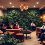Club Cannabis Madrid : sociétaires profitant d'un espace convivial dans un club social.