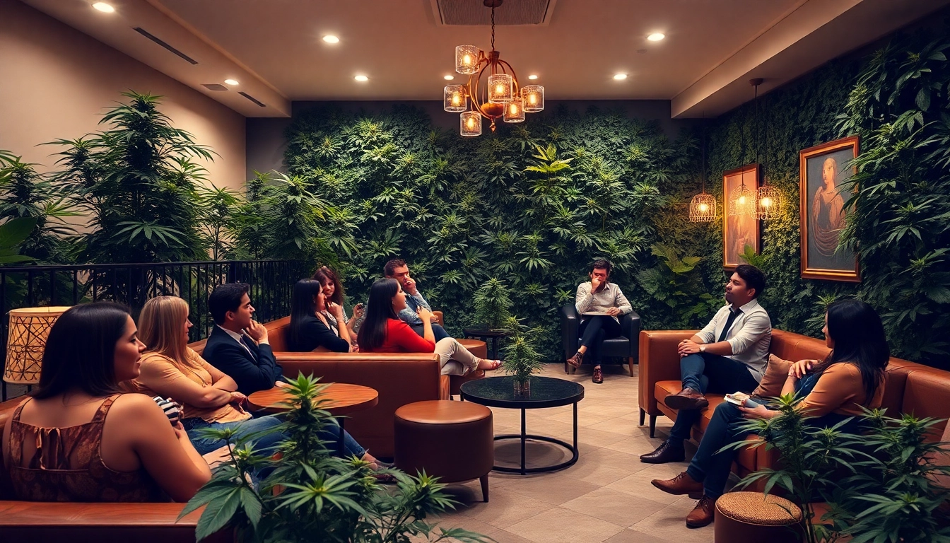 Club Cannabis Madrid : sociétaires profitant d'un espace convivial dans un club social.