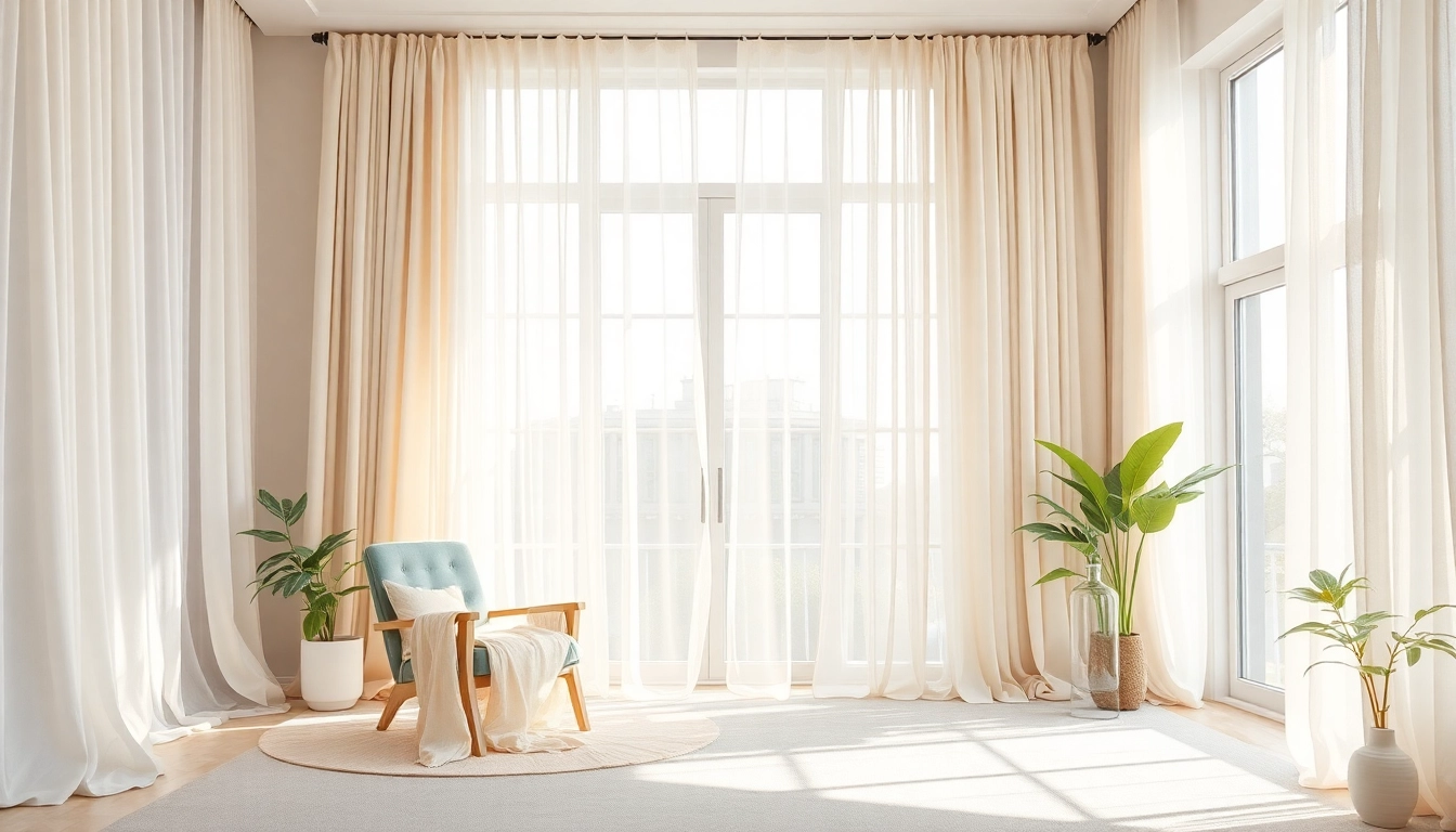 Verken de mogelijkheden van lichte en transparante stoffen in een stijlvolle interieur setting.