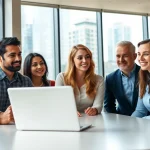 Maximize your sales recruiting services with a diverse professional team collaborating in a modern office environment.