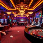 Exciting scene showcasing players at rik vip poker tables with vibrant casino games.