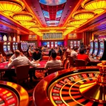 Exciting gameplay at SODO CASINO with vibrant poker tables and slot machines.