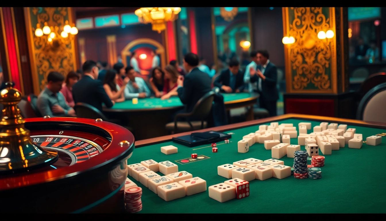 Terlibat dalam permainan Link Mahjong, menghubungkan ubin berwarna-warni di meja kasino mewah.