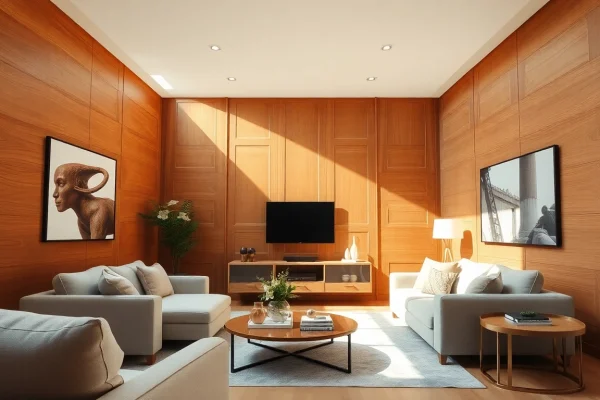 Transform your space with stylish wood panel accents, enhancing warmth and elegance in the decor.