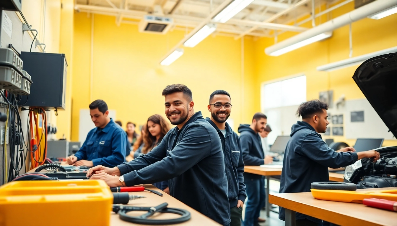Engaged students learning in a Trade School In Tennessee, showcasing hands-on skills development.