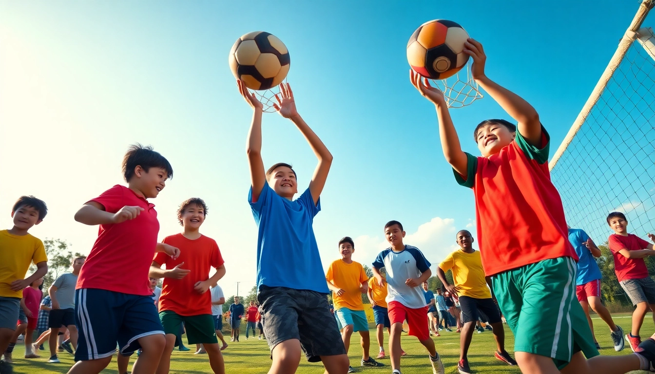 Children enjoying various activities at Multi Sports Camps for Boys, showcasing teamwork and fun.
