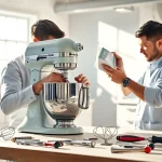 KitchenAid appliance repair Ottawa by a technician in a bright workshop setting.