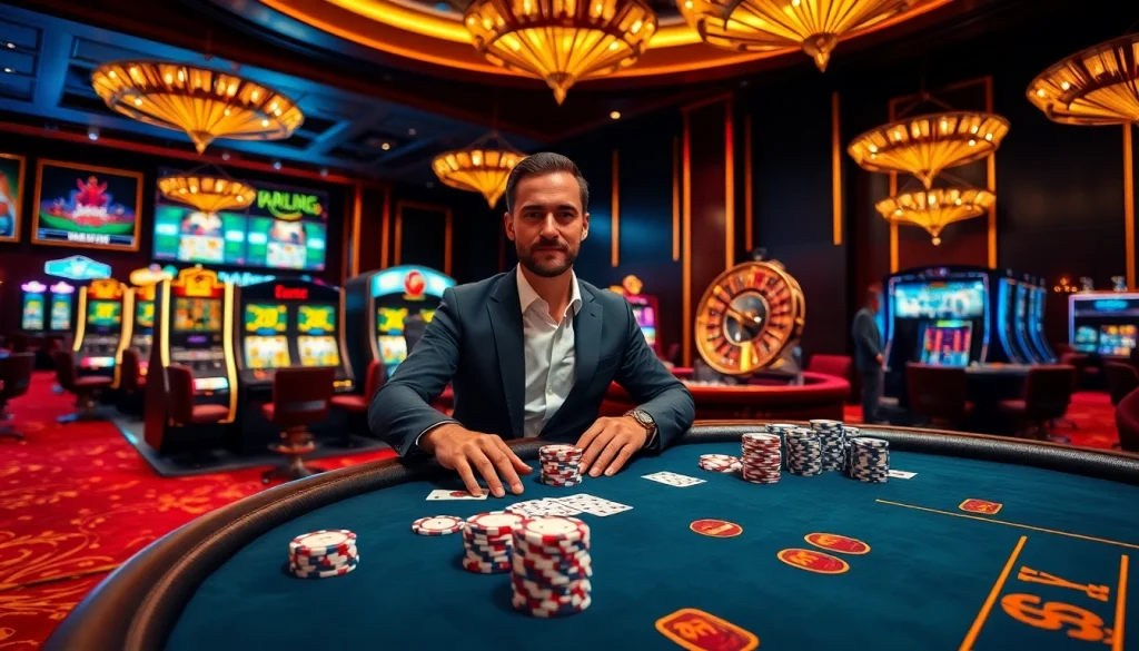 Play thrilling games at nhà cái luck8 with vibrant casino tables and professional dealers.