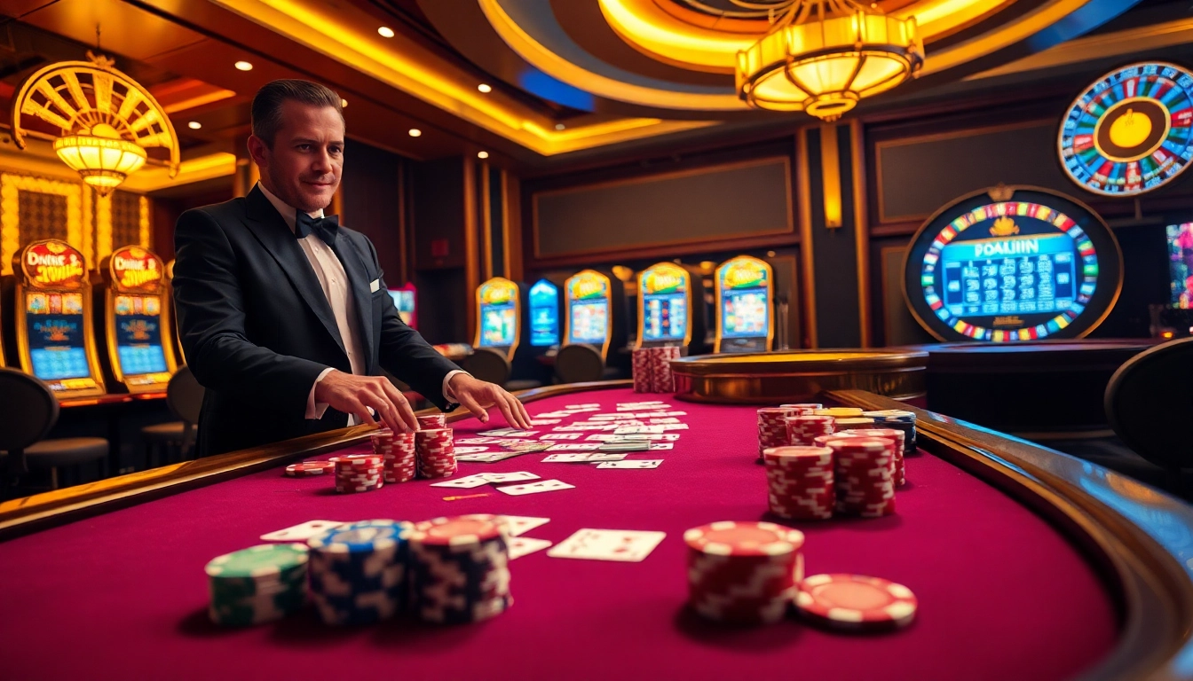 Rasakan kegembiraan datukwin dengan chip poker yang berwarna-warni dan suasana kasino yang mendebarkan.