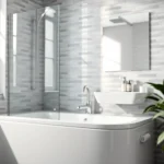 Die sonni Duschkabine 80x80 in einem eleganten Badezimmer mit modernem Design.