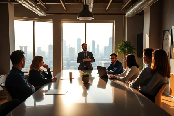 Dynamic session with a business coach los Angeles guiding entrepreneurs.