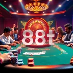Experience high-stakes poker action at the casino featuring 88t gaming elements surrounded by vibrant chips and cards.