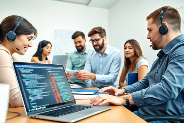 Engaged professionals providing Managed IT support services in a collaborative environment.