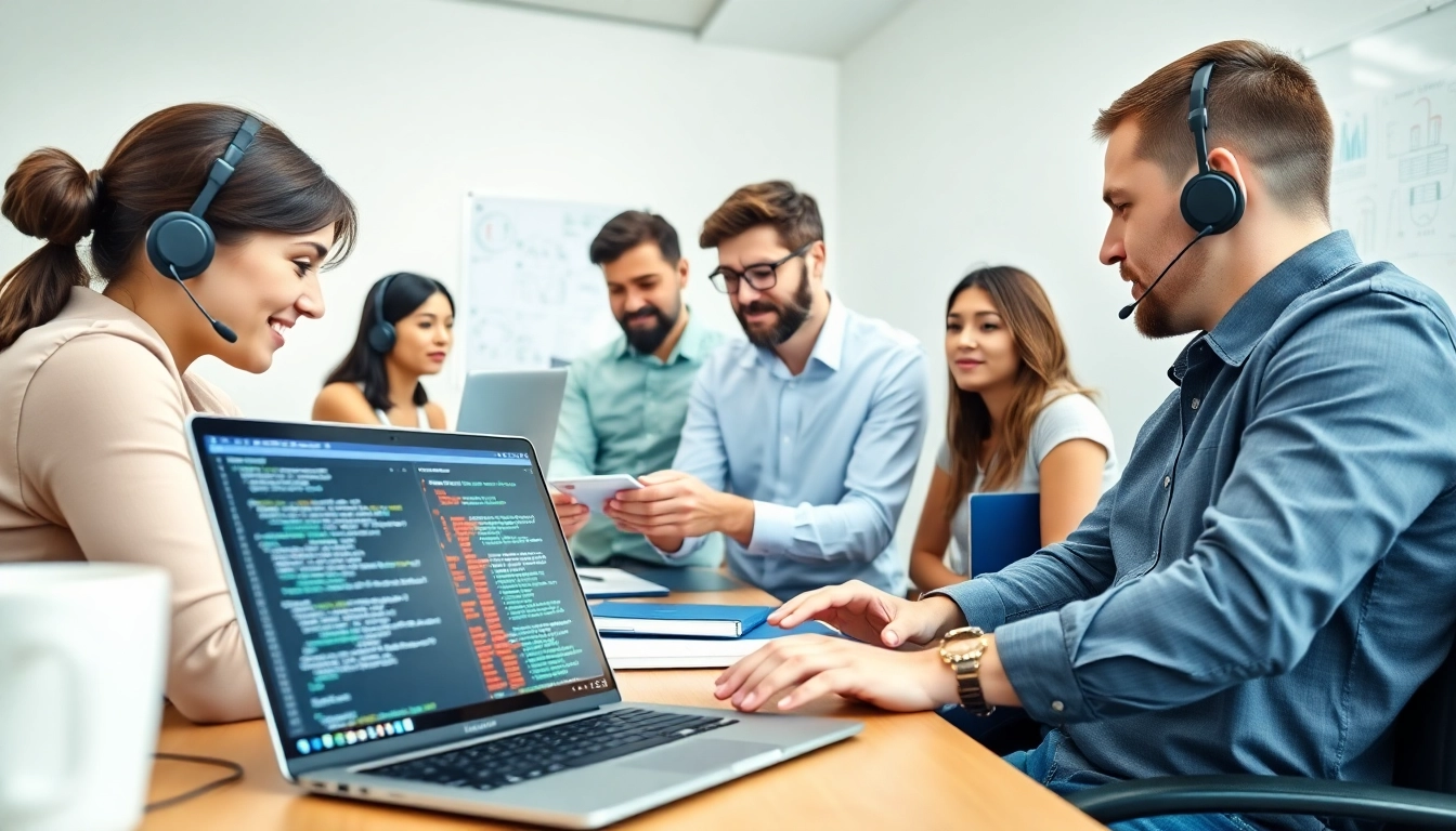 Engaged professionals providing Managed IT support services in a collaborative environment.