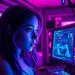 Enticing NSFW AI chat scene showcasing vibrant digital interaction