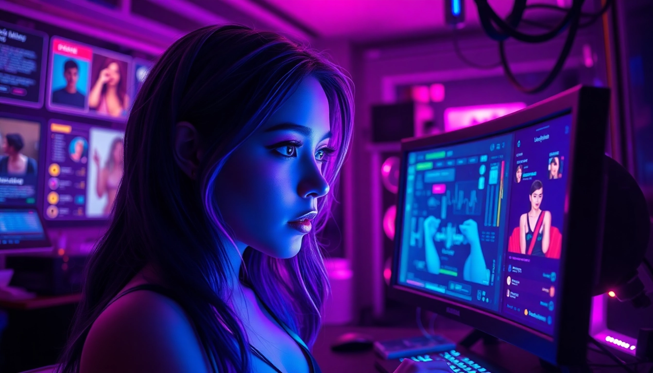 Enticing NSFW AI chat scene showcasing vibrant digital interaction