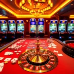 vt88 gaming table with poker chips and cards, creating an exciting casino atmosphere.