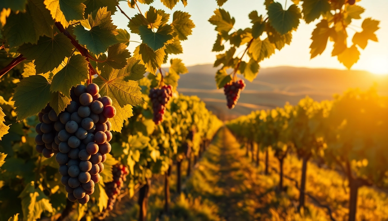 Experience the scenic beauty of Winery Sacramento with lush vineyards and golden sunset.