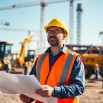 New Jersey Construction Manager guiding a team at a construction site, showcasing collaboration and professionalism.