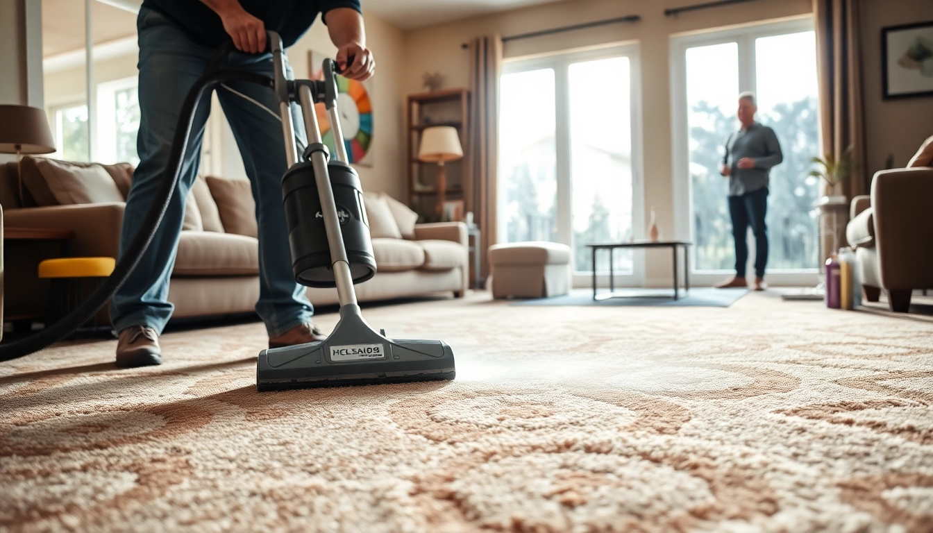 Quality carpet cleaners Lincoln CA demonstrating expert service in a cozy living room.