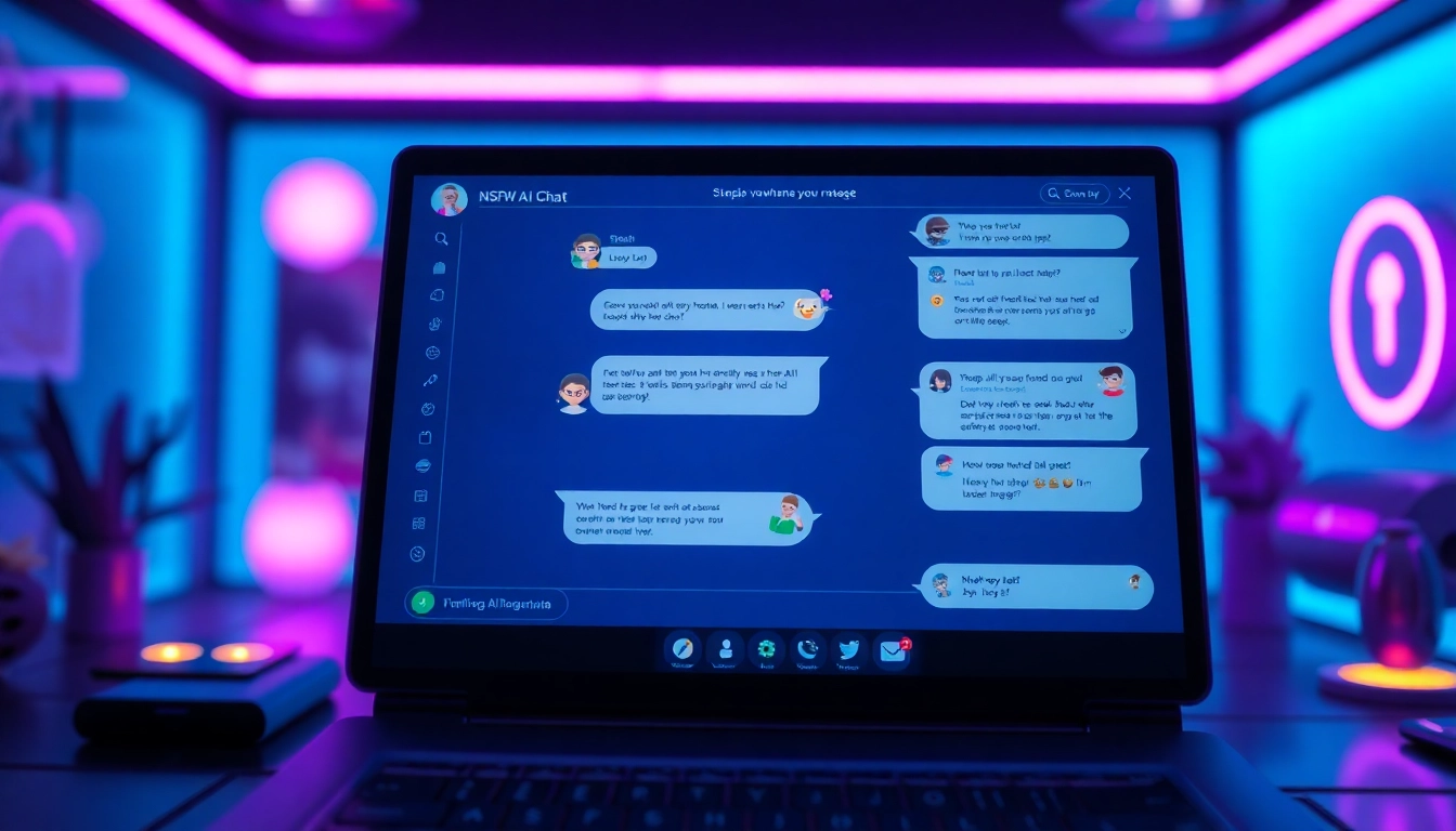 Engaging NSFW AI chat interface highlighting colorful conversations and playful characters.