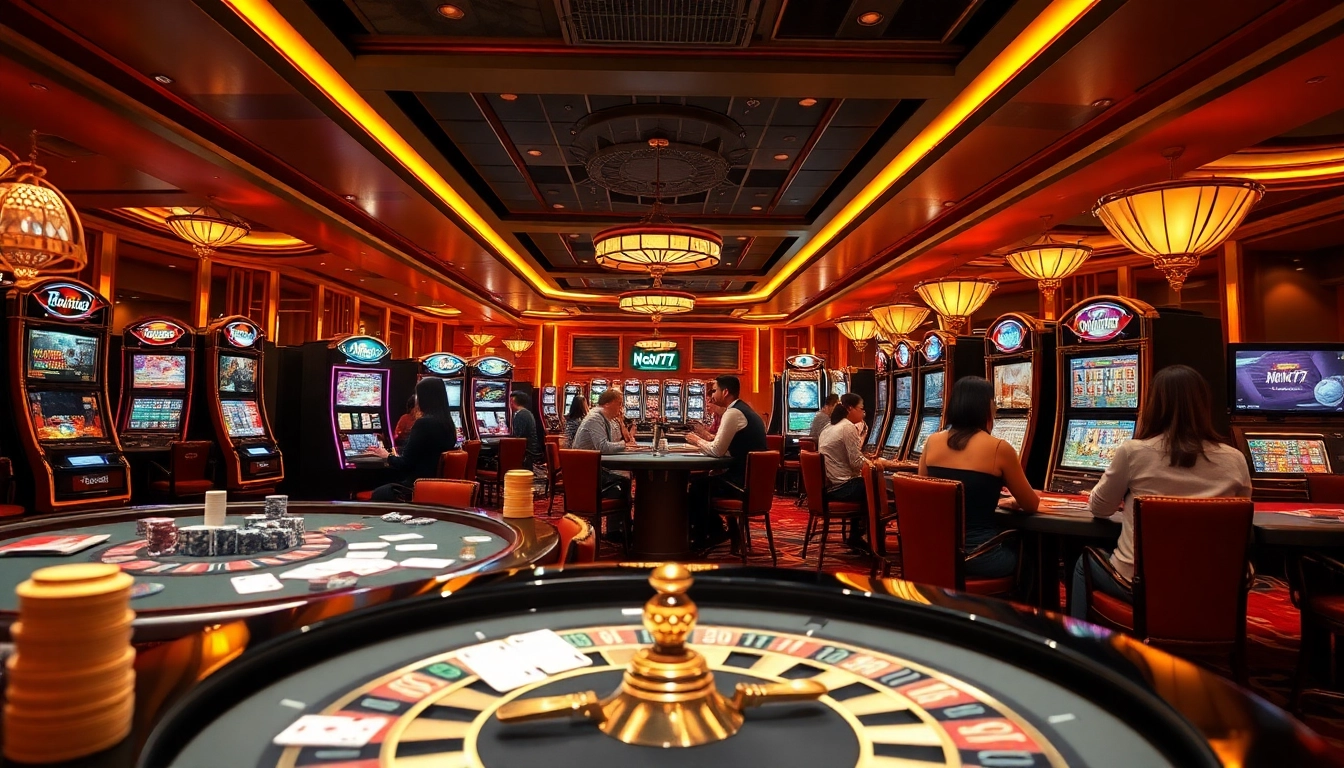 Experience the excitement of online gaming at Hoki77 with vibrant casino visuals and engaging gameplay.