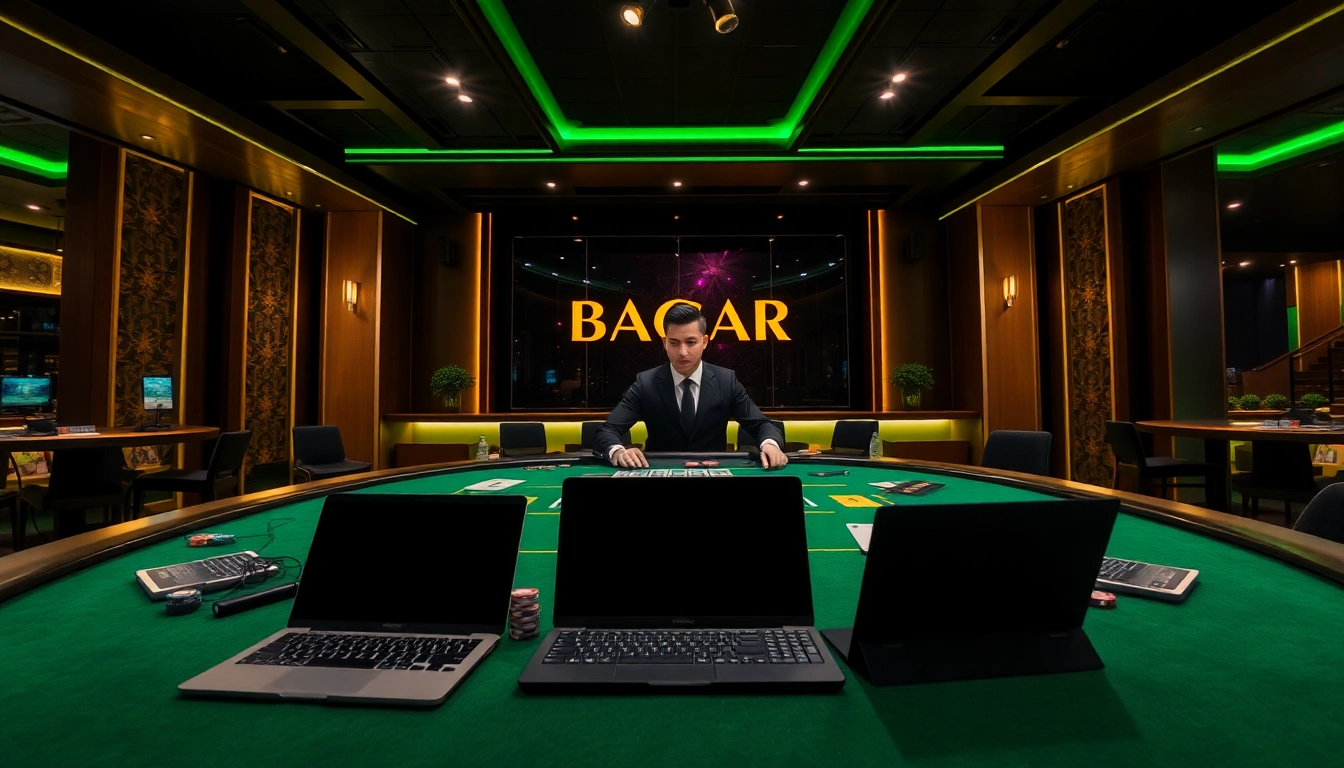 전문 딜러와 디지털 기기에서 플레이어들이 있는 카지노사이트에서의 매력적인 바카라 게임 플레이.