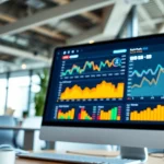 View of a professional SEO Rank Tracker dashboard displaying dynamic data and charts.