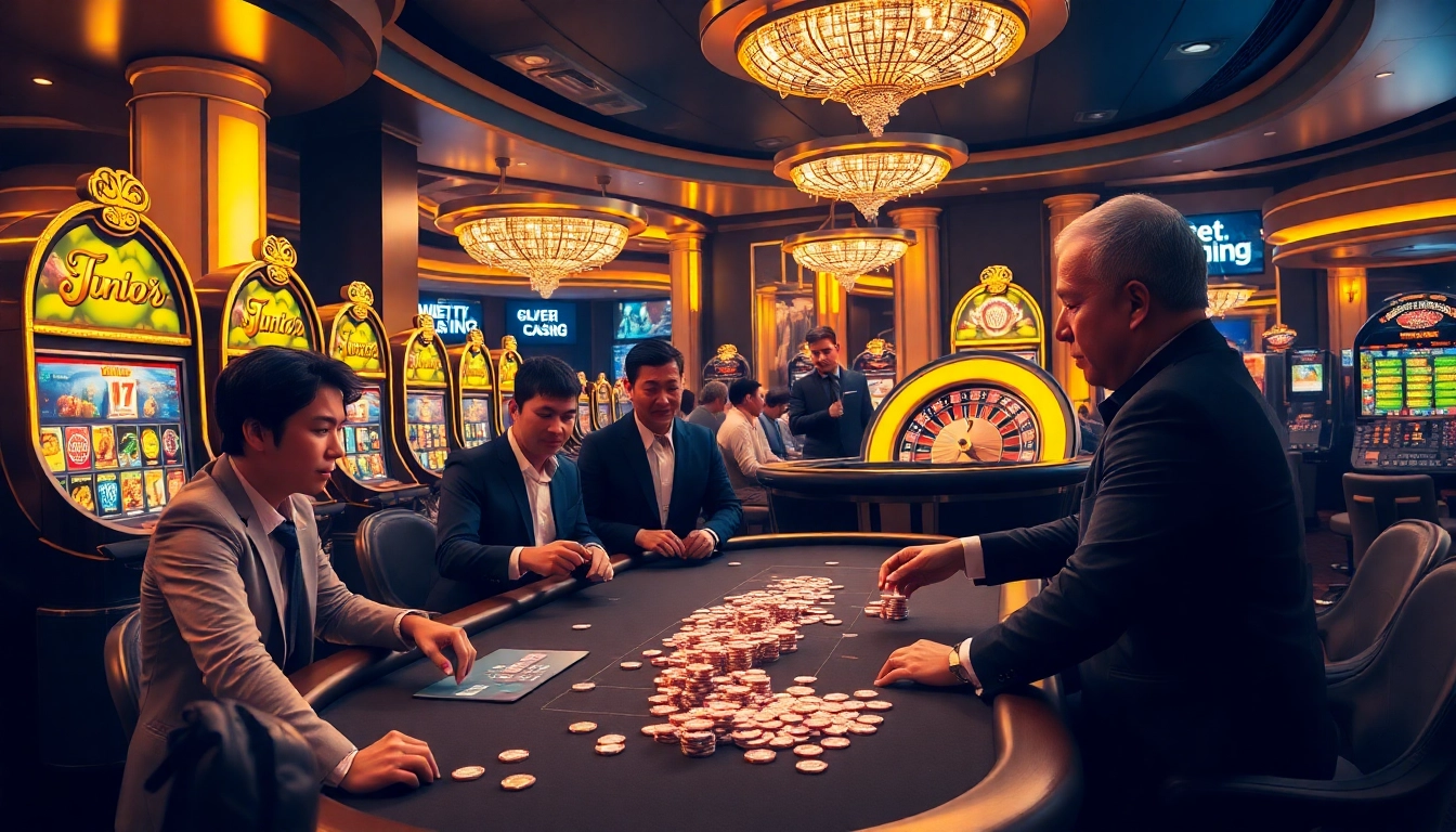 Experience high-stakes excitement at Jun88 casino with vibrant games and engaging players.