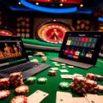 Jouez votre jeu gagnant au meilleur casino en ligne, avec des jetons de poker colorés et une roulette.