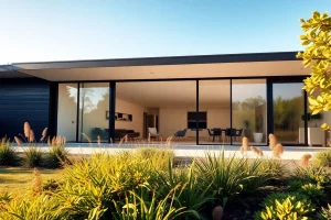 Contemporary Home Expansion showcasing sleek architectural design and lush landscaping.