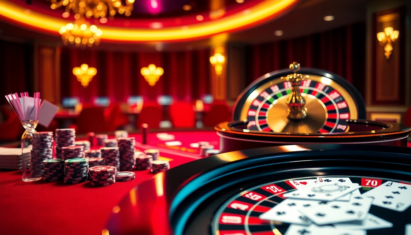 Découvrez l'excitation du meilleur casino en ligne avec des tables de jeu vibrantes et des scènes de paris palpitantes.