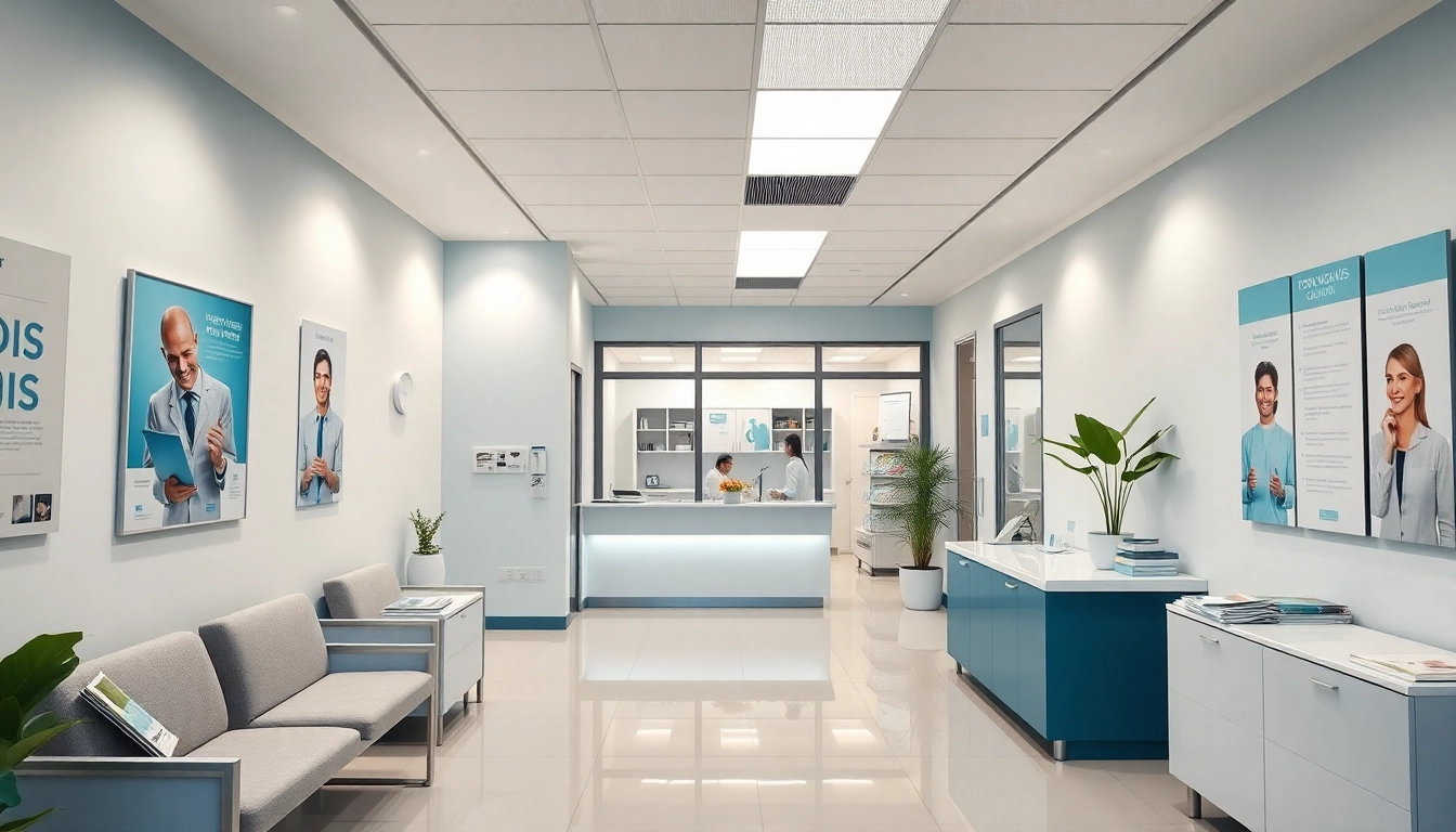 包茎クリニック　おすすめ のモダンなクリニック内装、信頼と専門性を表現