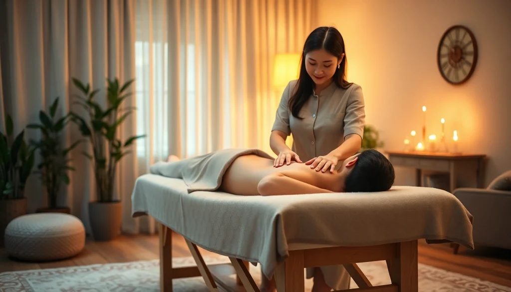 평온한 가정 환경에서 수원출장마사지를 제공하는 숙련된 치료사.