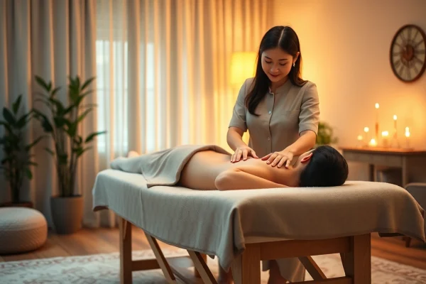 평온한 가정 환경에서 수원출장마사지를 제공하는 숙련된 치료사.