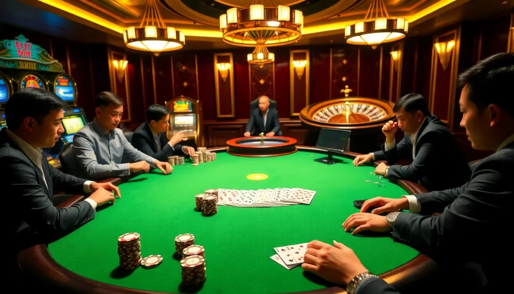 Exciting poker game scene at https://go88casino.pro/ showcasing vibrant chips and professional gameplay.