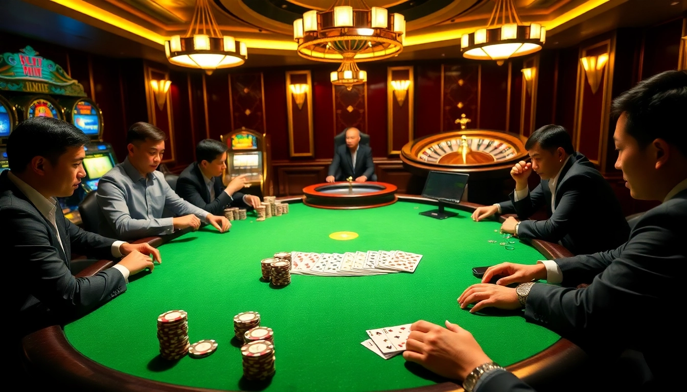 Exciting poker game scene at https://go88casino.pro/ showcasing vibrant chips and professional gameplay.