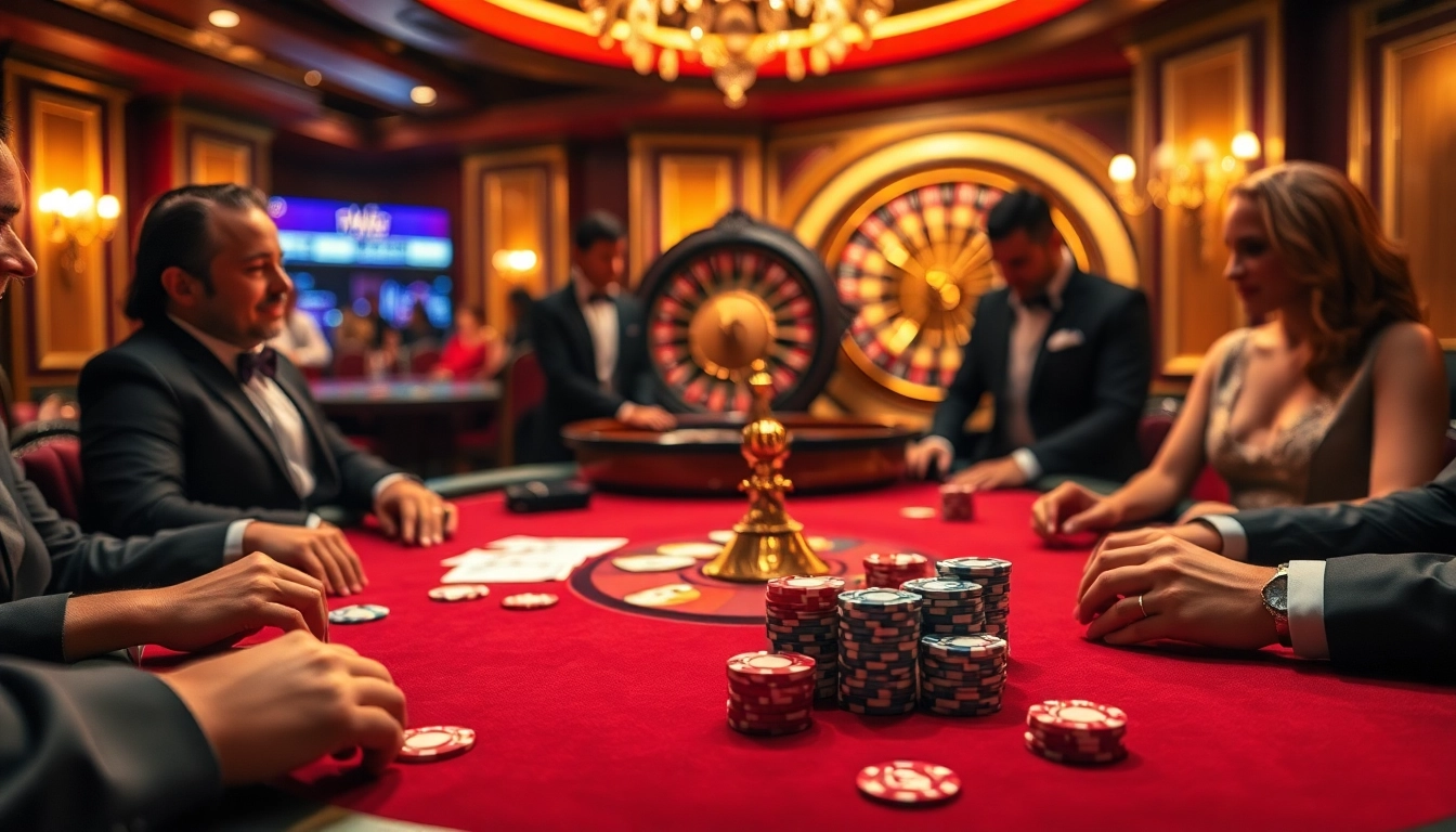 Sebuah permainan poker di Kasino kelas atas sedang berlangsung, terinspirasi oleh jmacdonaldphoto.com, menampilkan chip serta kartu yang berwarna-warni.