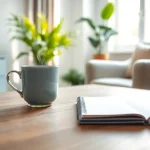 Anxiety symptoms represented in a serene workspace with a comforting atmosphere.